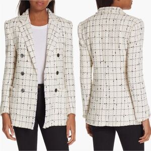 Women's Cream Tweed Double-Breasted Jacket